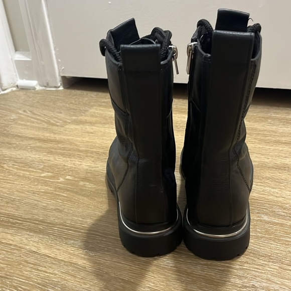 VIA SPIGA TAVVI Lace Up Combat Hiking Boots Shoes Black Leather - Picture 8 of 12